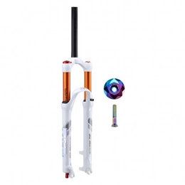 RSTO Fourches VTT RSTO Fourche Suspension VTT 26 27, 5 Pouces, Alliage Double Air Chambre Système Efficace Choc Voyage: 120mm (Color : White, Size : 26 inches)