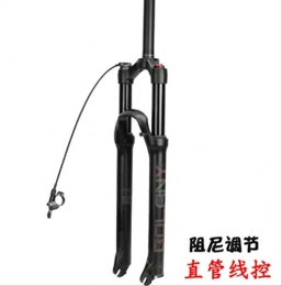 newolfend Fourches VTT Suspencion Fork MTB Bike27.5inch Mountain Bicycle Fork Straight Resilience Oil Damping Line Lock Forks for Bicycle 27, 5 Pouces D