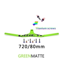 YINHAO Pièces de rechanges YINHAO Manillar Carbono VTT Vélo Riser-17 degré Guidon intégré en Forme d'un degré avec Tige 3K Carbon Matte Matte Mattebar YT899 (Color : Green 80x720mm)