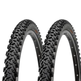 ECOVELO Pièces de rechanges 2 pneus 26 x 2, 10 (56-559) pneus en caoutchouc noir moto adulte vélo VTT
