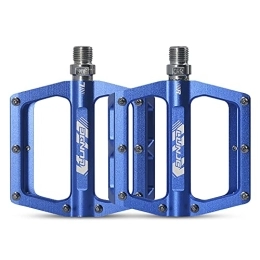 1 paire de pédales de vélo en alliage d'aluminium légères et scellées avec broches antidérapantes pour vélo de route et VTT (bleu)