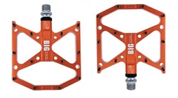 NOLOGO Pièces de rechanges Durable 3 Roulements Pédale vélo antidérapage Ultraléger CNC VTT VTT Pédale Roulement étanche Pédales Accessoires Vélo (Color : Orange)