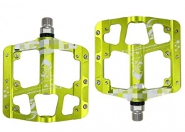 NOLOGO Pièces de rechanges Durable Ultra-léger et Ultra-Mince 3 roulements pédales en Alliage d'aluminium VTT VTT Anodisation vélo Pédale Potences vélo (Color : Green)