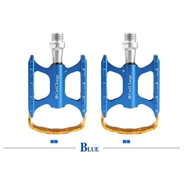 Blancho Pièces de rechanges En alliage d'aluminium léger et durable à pédale pour VTT Pédales de vélo (Bleu)