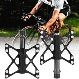 exécution exquise en alliage d'aluminium vélo de route de montagne pédales légères pédales équipement de remplacement de vélo robuste pour le divertissement à domicile pour les sports(le noir)
