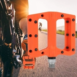 FOLOSAFENAR Pièces de rechanges Grande zone de Force appliquée haute résistance 1 paire de pédale de vélo de montagne en nylon en plastique, pour vtt BMX vélo de route de montagne(Orange)