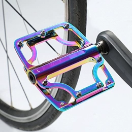 GYMNASTIKA Pièces de rechanges GYMNASTIKA Bicycle Flat Pedals, 1 Pair Bike Pedals Large Force Antiskid Multicolor Cool Colorful 3 Bearing Cycling Pedal for Mountain Road Bicycle Éblouissant