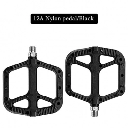 HNZZ Pédale de vélo Route Pédale Vélo BMX VTT Pédales Plates en Nylon Multi-Couleurs VTT Vélo Sport Ultraléger Accessoires 355g (Color : 12a Black)