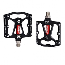 LISCENERY Pièces de rechanges LISCENERY Mountain Bicycle Pedals 3 Bearing Road Aluminium Alloy Cycling Bearing Bicycle Pedals - Lightweight Polyamide Bike Pedals for BMX Road MTB Bicycle (Black)