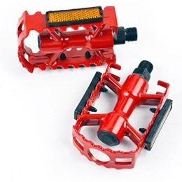 Pixnor Paire de pédales en alliage durable et antidérapant pour BMX, vélo, VTT, 916 pédales – Une paire (rouge)