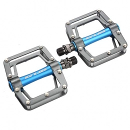 Pédale de vélo - GUB 1 Paire de pédales de Cyclisme Plates en Alliage d'aluminium pour Accessoire de VTT(Titane et Bleu)