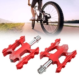 Bigking Pièces de rechanges Pédales de vélo, 1 Paire de pédales de vélo 3 roulements CNC en Alliage d'aluminium Pédales de vélo de Montagne durables Accessoire de vélo 103, 5 x 64 x 22 mm(Rouge)