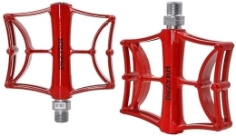 FOXZY Pédales VTT Pédales de vélo - Roulements de vélo de montagne - Repose-pieds en alliage d'aluminium - Accessoires antidérapants pour pédales (couleur : rouge, taille : taille unique)