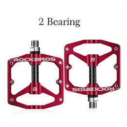 SMEI Pièces de rechanges SMEI 4 Roulements Bicycle Pedal Anti-Slip Ultralight MTB Mountain Bike Pedal Sealed Bearing Pedals Bicycle Accessoires Rouge 2