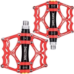 SSB Pédales de vélo de montagne à 3 roulements composites 9/16 avec surface antidérapante haute résistance (couleur : rouge)