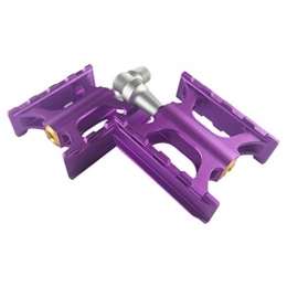 PPLAS Pièces de rechanges VTT légère pédale 7 Couleurs de Haute qualité évider en Alliage d'aluminium Ultra-léger Pédales (Color : Purple)