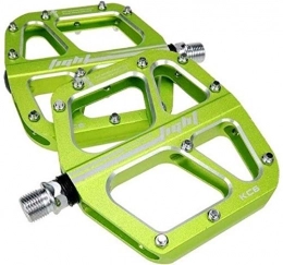 XLXay Pièces de rechanges XLXay Pédales de vélo universelles à roulement scellé, pédales plates CNC ultra légères en aluminium pour VTT, vélo de route (couleur : vert)