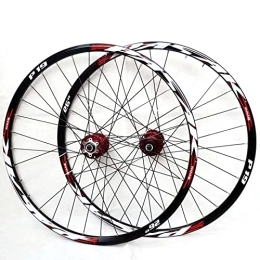 WCYSCORE Pièces de rechanges 26 / 27.5 / 29 "paire de roues de vélo de montagne, 7-11 vitesses moyeu de cassette de frein à disque ensemble de roues de vélo de montagne disque de roue de route de VTT, pièce de vélo(Color:Red, Siz