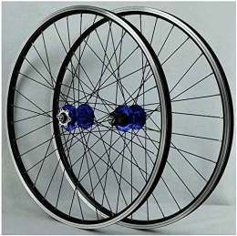 Amdieu Roues VTT Amdieu Wheelset 26 Pouces VTT Wheelsset à vélo, Roue de vélo de Montagne 32h Disc / Rim Frein 7-11Speed QR Cassette Scelled Portant 6 Pawls Cycling Rim Road Wheel (Color : Blue)