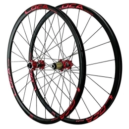 SJHFG Roues VTT Avant Vélo Wheels, 24 Trous Alliage D'aluminium Volant D'inertie 12 Vitesses Frein À Disque 26 / 27, 5 / 29 Pouces(700C) Roues Vélo de Montagne (Color : Red, Size : 29inch)
