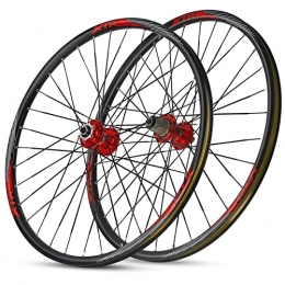 Bike Wheels Ensemble de roues de vélo de montagne avec frein à disque de 66 cm pour cassette de 7 à 11 vitesses 32H à dégagement rapide et double couche en alliage avant et arrière