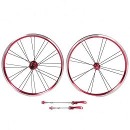 Jeu de roues de vélo de haute qualité Jeu de roues de vélo en alliage d'aluminium Durable, pour VTT, pour équitation(Rouge-noir)