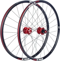 NAKEAH Roues VTT Kit de modèle d'essieu de Seau de Roue de vélo de Montagne, Roue de Frein à Disque de 26 Pouces, moyeu traversant 24H for 7 8 9 10 11 Vitesses (Color : Rosso, Size : 29)