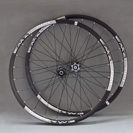 Xiami Roues VTT Mountain Bike Wheelset 26 / 27, 5 pouces en aluminium de frein à disque Jante en alliage 10 vitesses cassette moyeu à roulement à Barrel arbre QR Convertible White Label (roue avant + roue arrière)