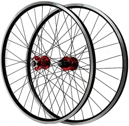 UPPVTE Roues VTT UPPVTE 26 / 7.5 / 29 Pouce MTB Roues à vélo Disque / V Frein Double Mur Alliage d'aluminium Aluminium Alliage de libération Rapide Rim 7 8 9 10 11 Vitesse Wheels (Color : Red, Size : 26inch)