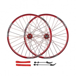 UPPVTE Pièces de rechanges UPPVTE 26"Roue à vélo Double Alliage MTB 7 8 9 10 Speed ​​Bike Wheelset 3 2H QR Roue à vélo Wheels (Color : Red, Size : 26inch)