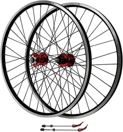 UPPVTE Roues VTT UPPVTE Paire de Roues de vélo de Montagne 26 / 27, 5 / 29 Pouces, Frein à Disque à Double paroi for vélo v-Brake 32 roulements scellés for 7 / 8 / 9 / 10 / 11 Vitesses Wheels (Color : Red hub, Size : 27.5inch)