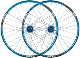 UPVPTK Roues VTT UPVPTK Roue à vélo de vélo 26"Vélo de Montagne Wheelset MTB Bicyclette de Frein à Disque for 7 8 9 10 Vitesse Cassette Double Wall Rim 32 Wheels (Color : Blue)