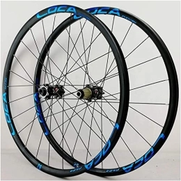 SJHFG Roues VTT Wheelset 26 / 27, 5 / 29 Pouces Roues de vélo de Montagne, 24 Trous Disc Frein à vélo de Roue de Roue en Alliage VTT 8-12 Vitesse avec hub de Traction Droite Road Wheel (Color : Blue, Size : 26inch)