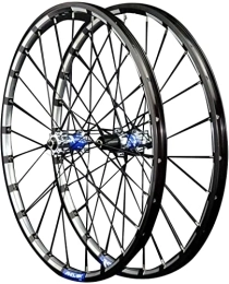 SJHFG Roues VTT Wheelset 26 / 27, 5 Pouces de Roues de vélo de Montagne, Double Mur 24 Trous VTT Vélo à vélo à Disque à Disque et à la Roue arrière du vélo Road Wheel (Color : Blue, Size : 26inch)