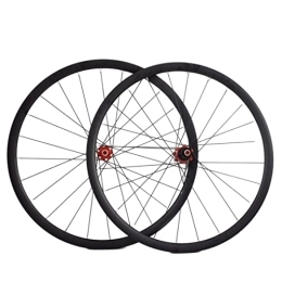 SHKJ Pièces de rechanges Wheelset 700C, Roues de vélo de Roue en Fibre de Carbone 30mm Convenable 7-11 Vitesses QR Wheelset de vélo de Montagne Wheels (Color : Red, Size : 700C)