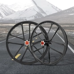  Roues VTT Wheelset MTB, Roue de vélo de Montagne Jantes à vélo de 20 Pouces High Strength Aluminium Poyeuses en Alliage, Noir, 20 inch