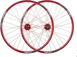 Amdieu Roues VTT Wheelset Roues de vélo de montagne de 26 pouces, frein à disque en alliage en aluminium double mur à double mur à 32 trous Rim à libération 7 / 8 / 9 / 10 Cassette road Wheel ( Color : Red , Size : 26inch )