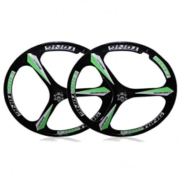 YSHUAI Pièces de rechanges YSHUAI Roue de VTT (roue arrière + roue avant), jante en alliage de magnésium de 66 cm (26") avec roulements à billes, roues de vélo de 66 cm, vert