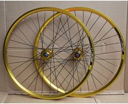 YSHUAI Pièces de rechanges YSHUAI Roue de vélo VTT 61 cm double couche avec frein à disque / jante 8–10 vitesses 32H, doré
