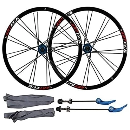 ZECHAO Roues VTT ZECHAO Wheelset de vélo de Montagne 26 ", 2 4H MTB Vélo Double Mural Rouge de Disque Rapide Roulements scellés 7 8 9 10 Vitesse Wheelset (Color : Blue)