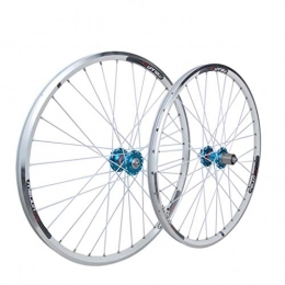 ZHTY Pièces de rechanges ZHTY 26"Mountain Bike Wheel Double Wall Alloy Bicycle Rims Disc V- Brake Quick Release Front 2 Rear 4 Palin 8 9 10 Speed ​​32H White