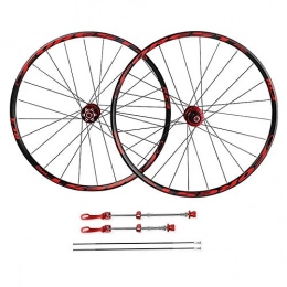 ZKORN Pièces de rechanges ZKORN Bicycle Accessories， 26" 27.5" Bicycle Wheelset Double Wall Front Rear Rim Disc Brake 7-11 Speed Sealed Bearings Hub Bike Wheel Set, Red-27.5inch