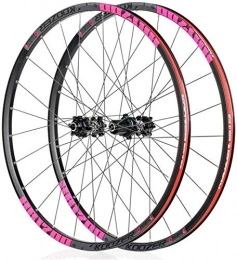ZKORN Roues VTT ZKORN Bicycle Accessories， Pair of Bicycle Wheels 26" / 27.5" Rim Disc Brakes Alloy Quick Release 24Loch Shimano Or Sram 8 9 10 11 Speeds, Pink-27.5inch