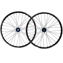ZYHDDYJ Pièces de rechanges ZYHDDYJ Lot de 2 roues de vélo de montagne de 66 cm à dégagement rapide avec frein à disque à 32 trous et moyeu de frein en V à double paroi pour VTT 8, 9, 10 vitesses (couleur : moyeu bleu)