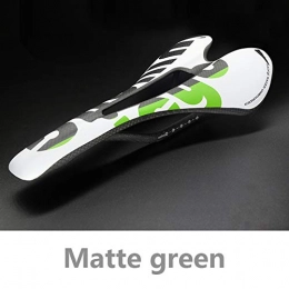 euJNio Pièces de rechanges 3K Full Carbon Fiber vélo Selle Route / VTT Vélo Carbone Selle Mat / Brillant coloré Green-White Matte