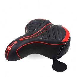 ARFUTE Portable Comfort Wide Seat Thicken Bike Saddle Wide Saddle Bike Seat Saddle(Black & Red)