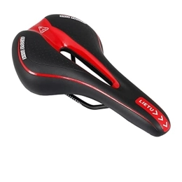 Dexian Selle de vélo confortable pour VTT, vélo de route, ergonomique, souple, respirant, accessoires de vélo (noir + rouge)