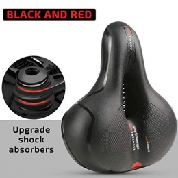 HZQ&HCHC Sièges VTT HZQ&HCHC Selle De Vlo Bicycle Saddle Reflective Shock Absorbing Hollow Cover Comfortable Foam Seat Cushion Cycling Saddle Rouge