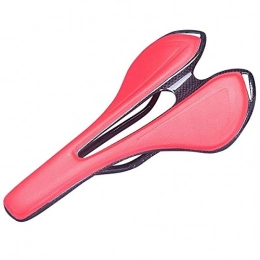 Gneric Sièges VTT Selle VTT Superlight Carbon + Cuir Selle vélo Carbone Cuir Selle vélo Siège Route Seat 118g (Color : Red, Size : One Size)