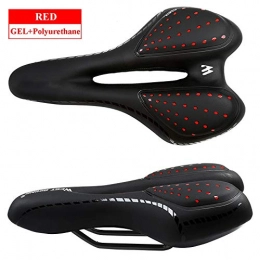 QEYIMFXA Pièces de rechanges VTT Selle vlos vlo Sige Silicone Skidproof Route VTT Selle Gel de silice Coussin vlo Selle New Upgraded Red